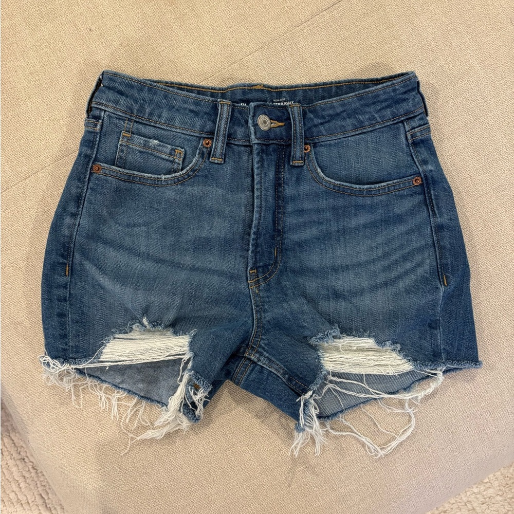 Old Navy Dark Blue Distressed Denim Shorts